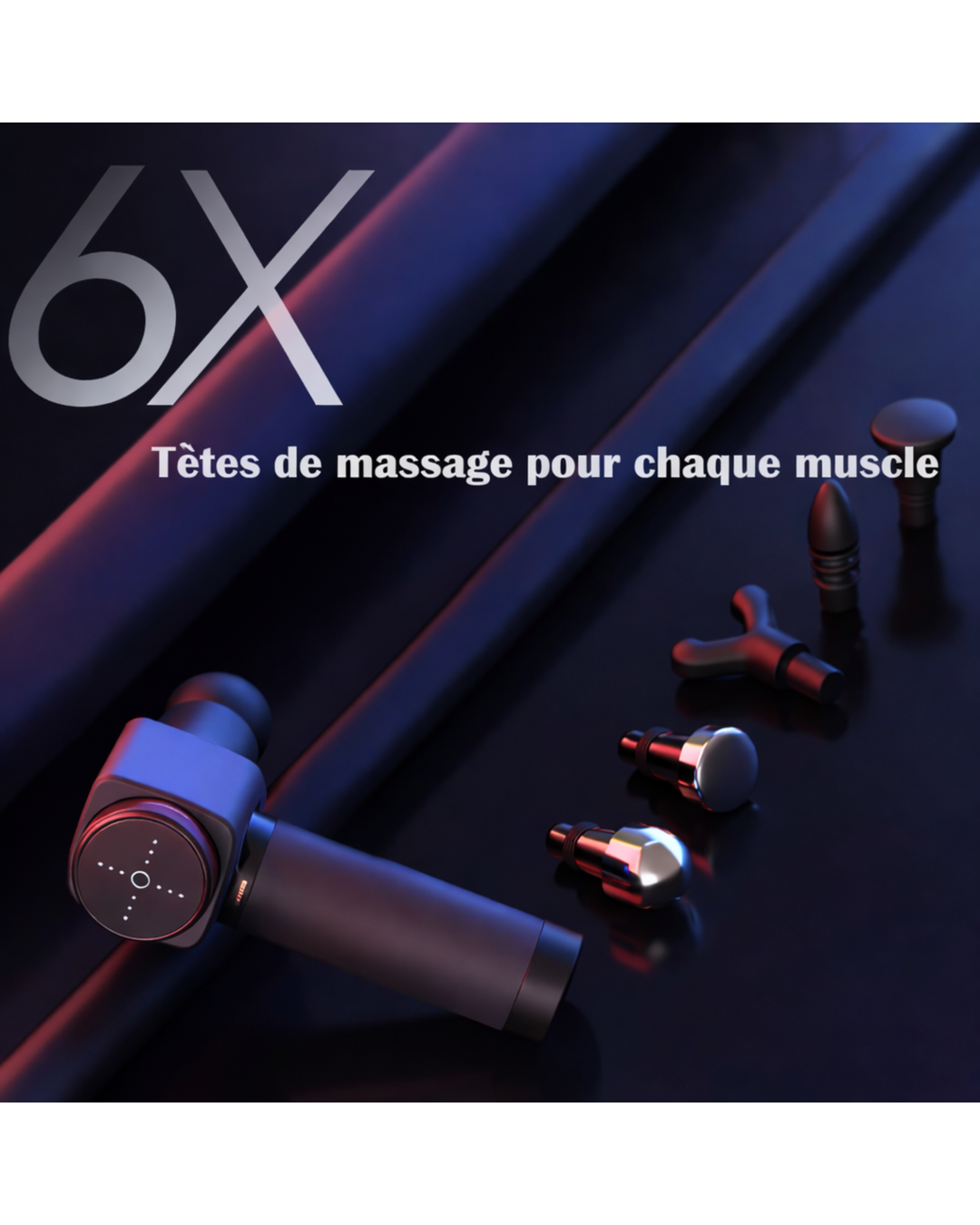 Pistolet de Massage – Ultra Silencieux (6 embouts)