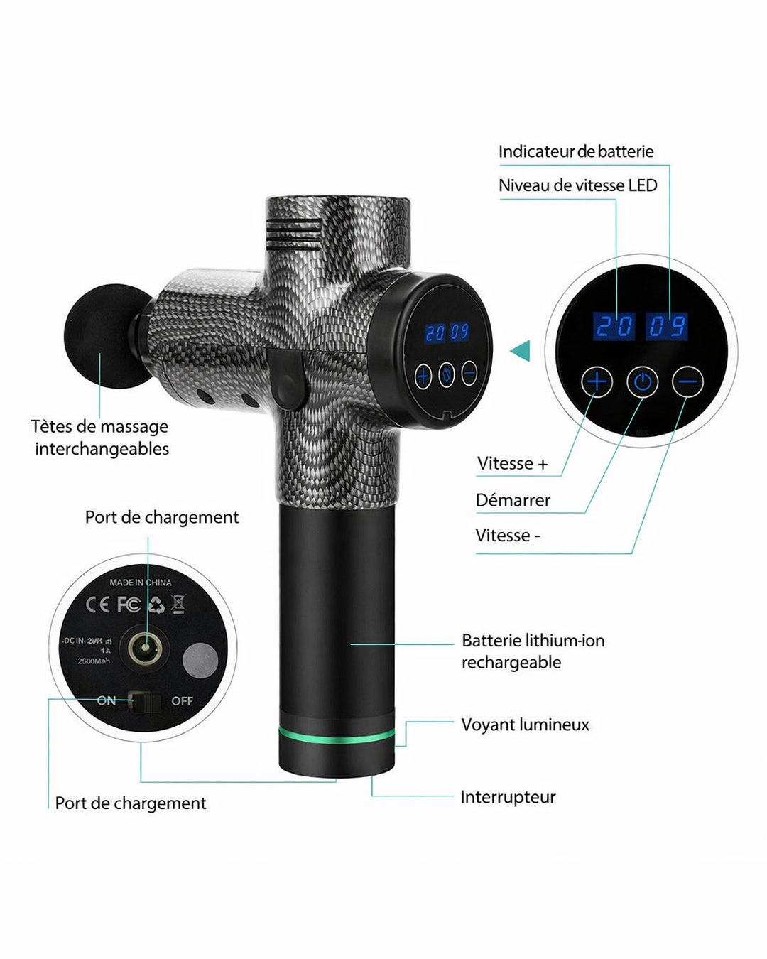 Pistolet de Massage Pro – 30 vitesses