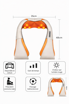 Châle de massage pétrissage + chaleur – Nuque, épaules & haut du dos.