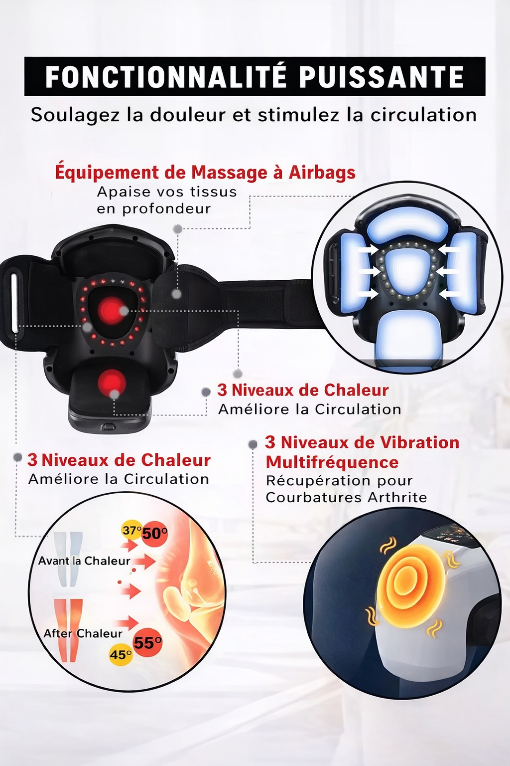 Appareil de relaxation sans fil avec chaleur