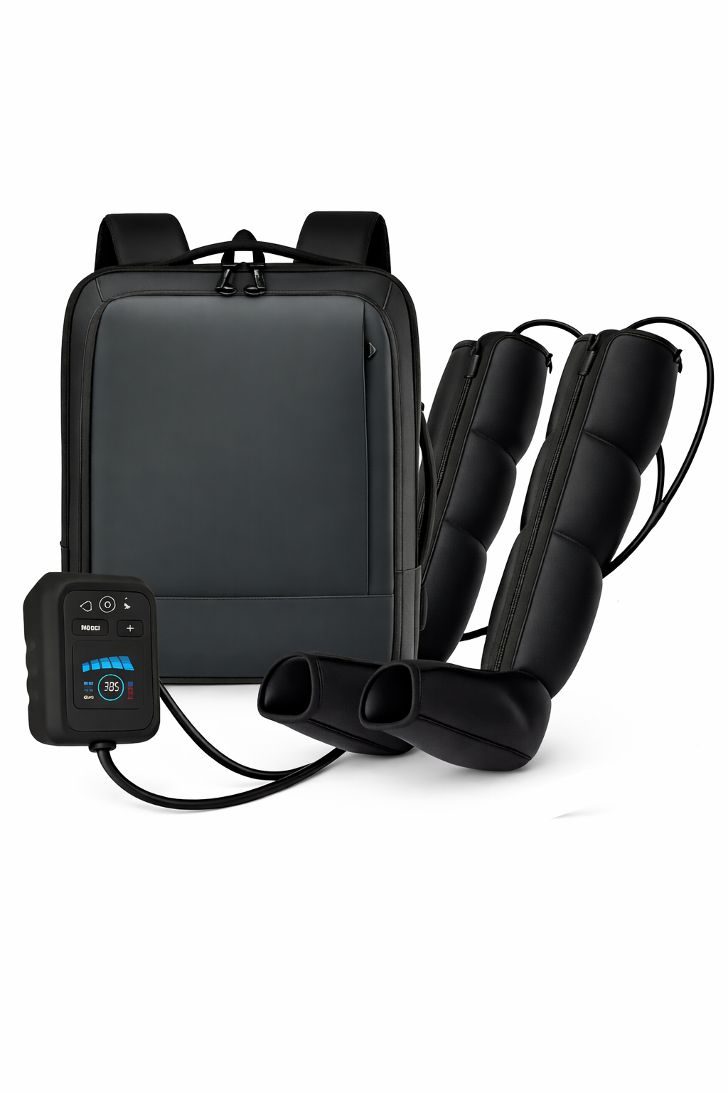 Bottes de compression d’air – 4 zones à pression réglable + sac à dos