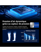 Bottes de compression d’air – 4 zones à pression réglable + sac à dos