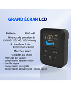 Bottes de compression d’air – 4 zones à pression réglable + sac à dos