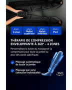 Bottes de compression d’air – 4 zones à pression réglable + sac à dos