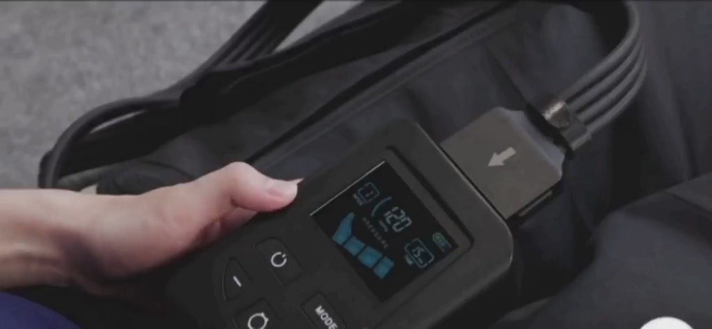 Bottes de compression d’air – 4 zones à pression réglable + sac à dos